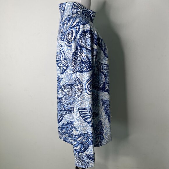 Lilly Pulitzer #28640 Women's Blue White UPF 50+ Captain Shell Pullover Large - Picture 3 of 15